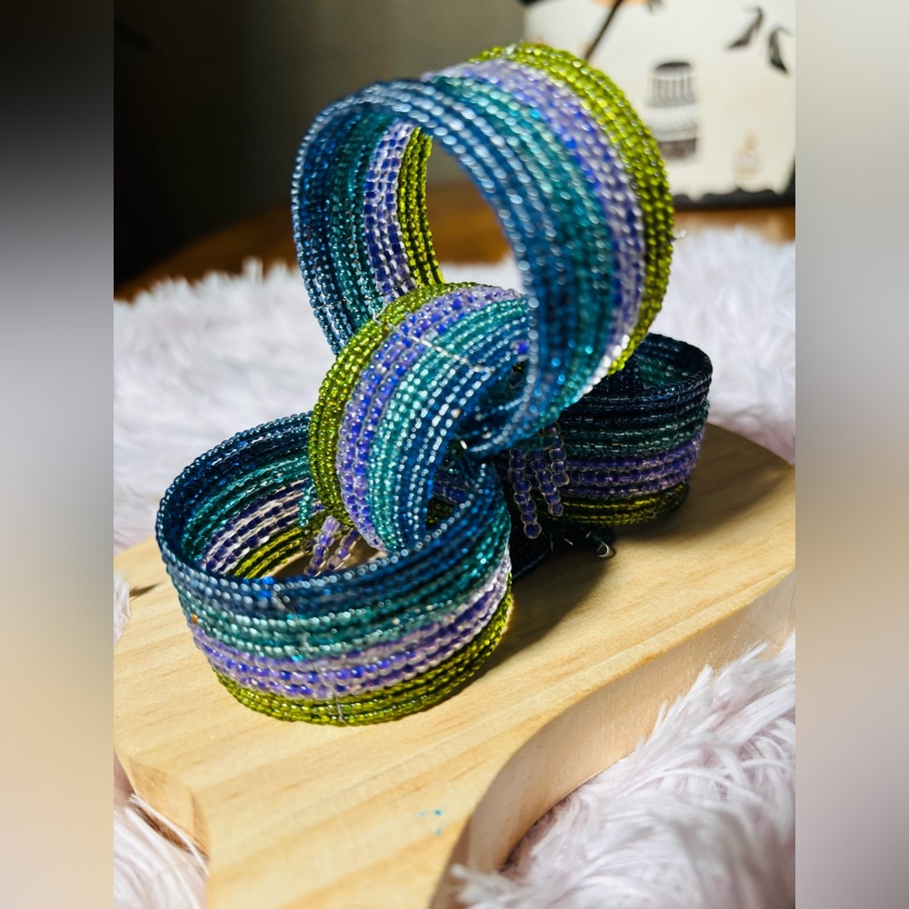 Multi  Colored beaded napkin holders for any occasion or gift giving.